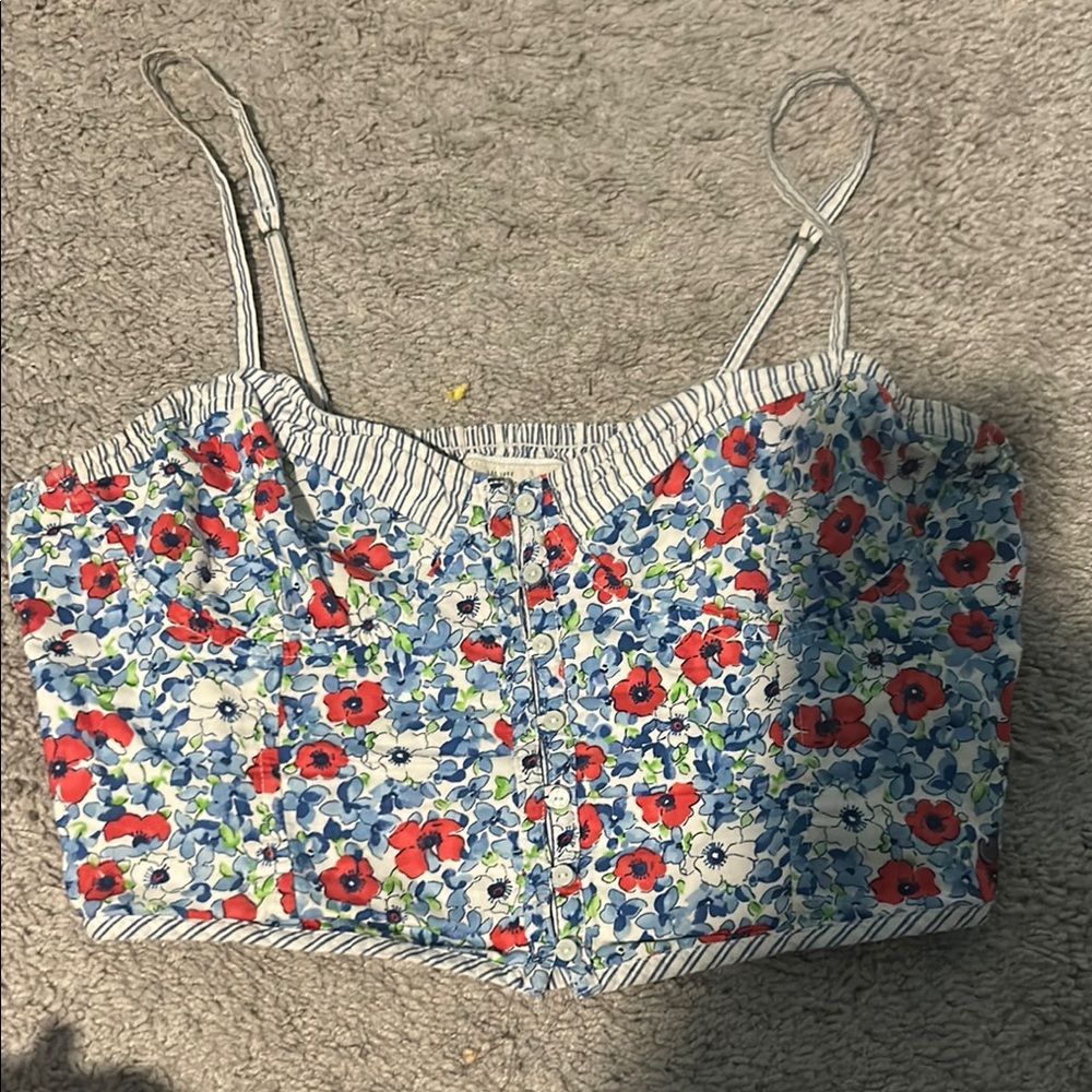 Abercrombie & Fitch Floral Camisole in Blue and Red
